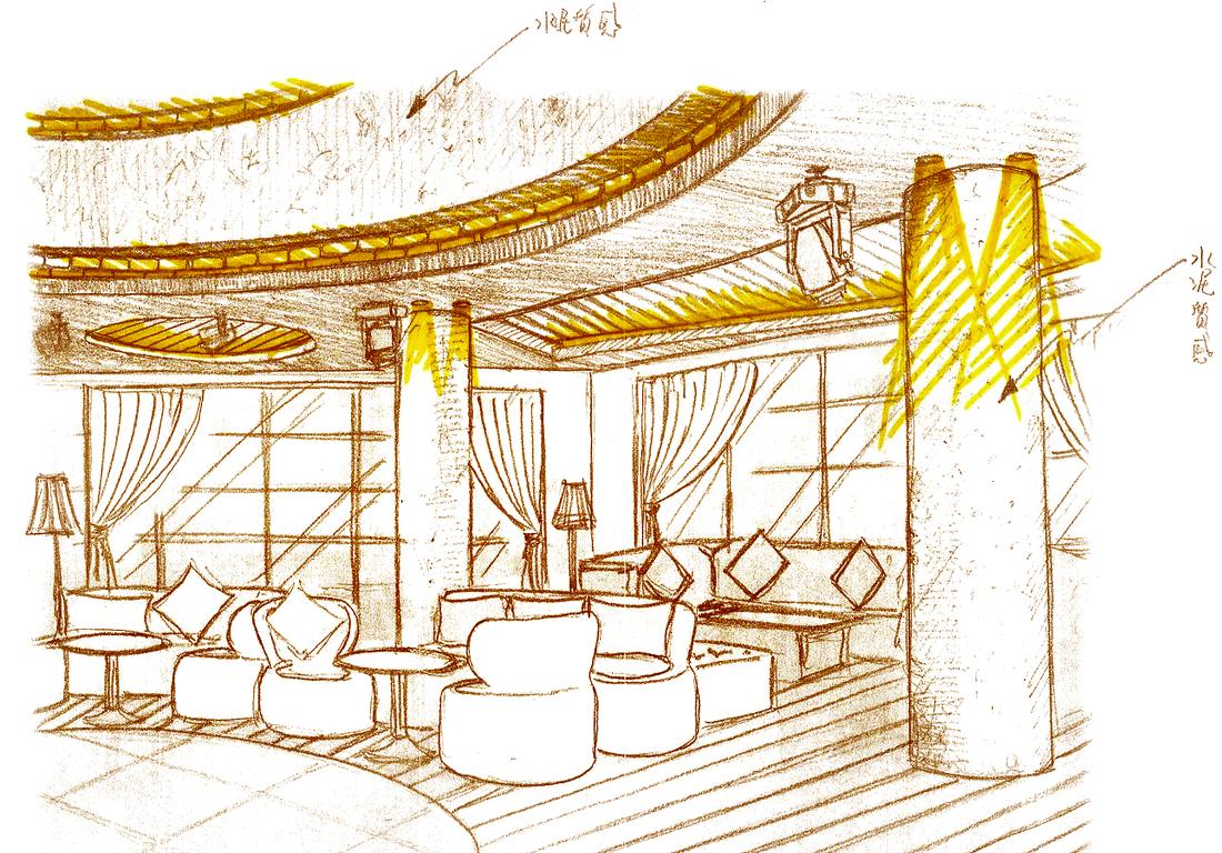 瑞 RED Lounge 时尚天花布置-12