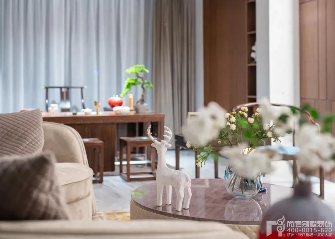 450㎡淡雅新中式别墅设计丨尚层别墅装饰-20