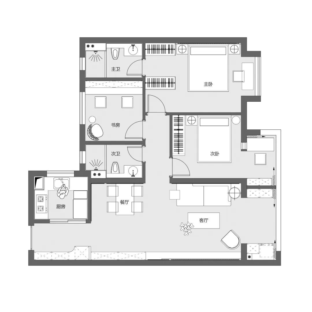 武汉木羽设计|135㎡万科公园，浪漫又复古的中古风，邂逅慢生活里的松弛感-59