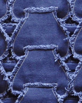 Chain-like denim top