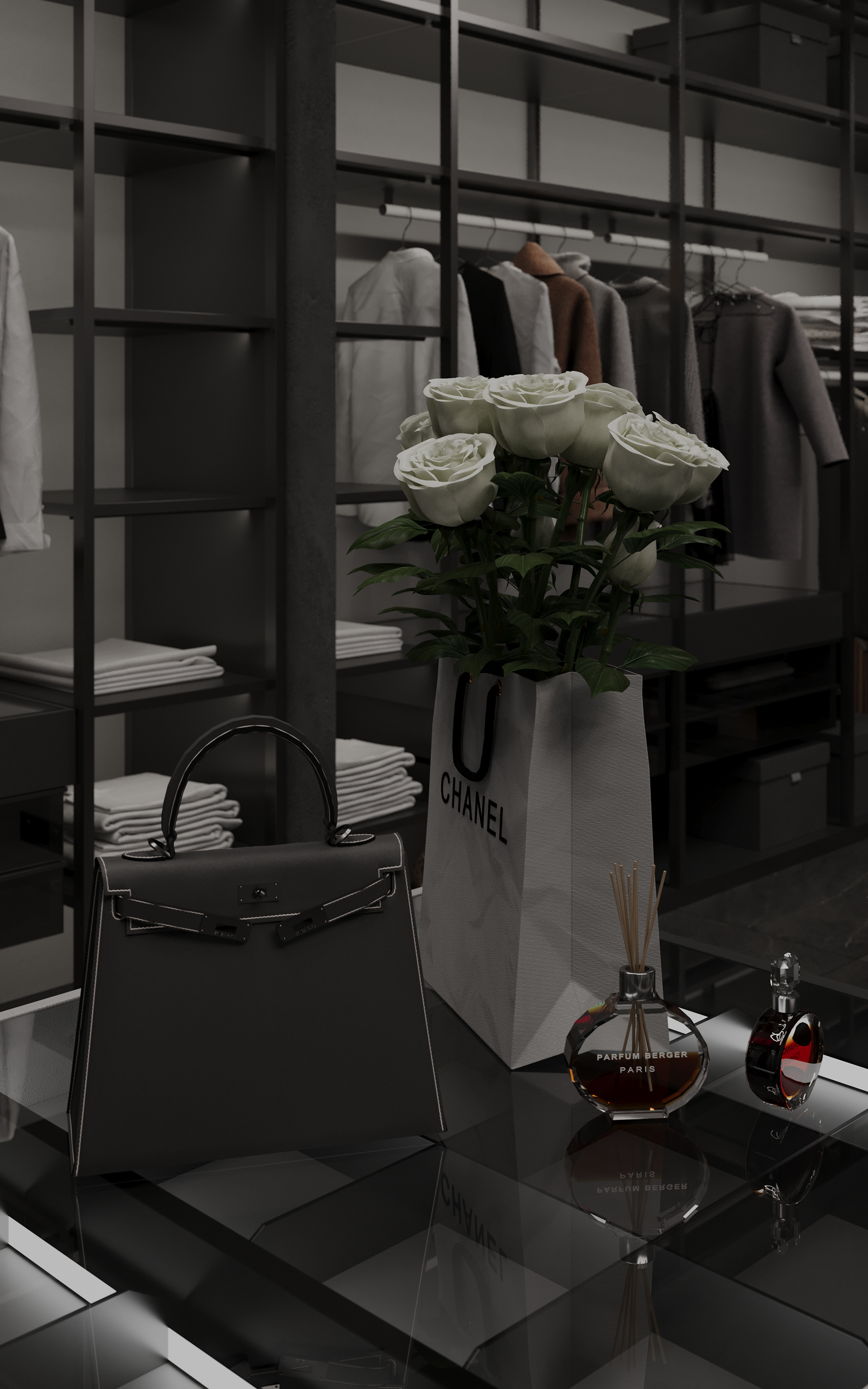 House in the mountains (master bedroom and wardrobe)-10