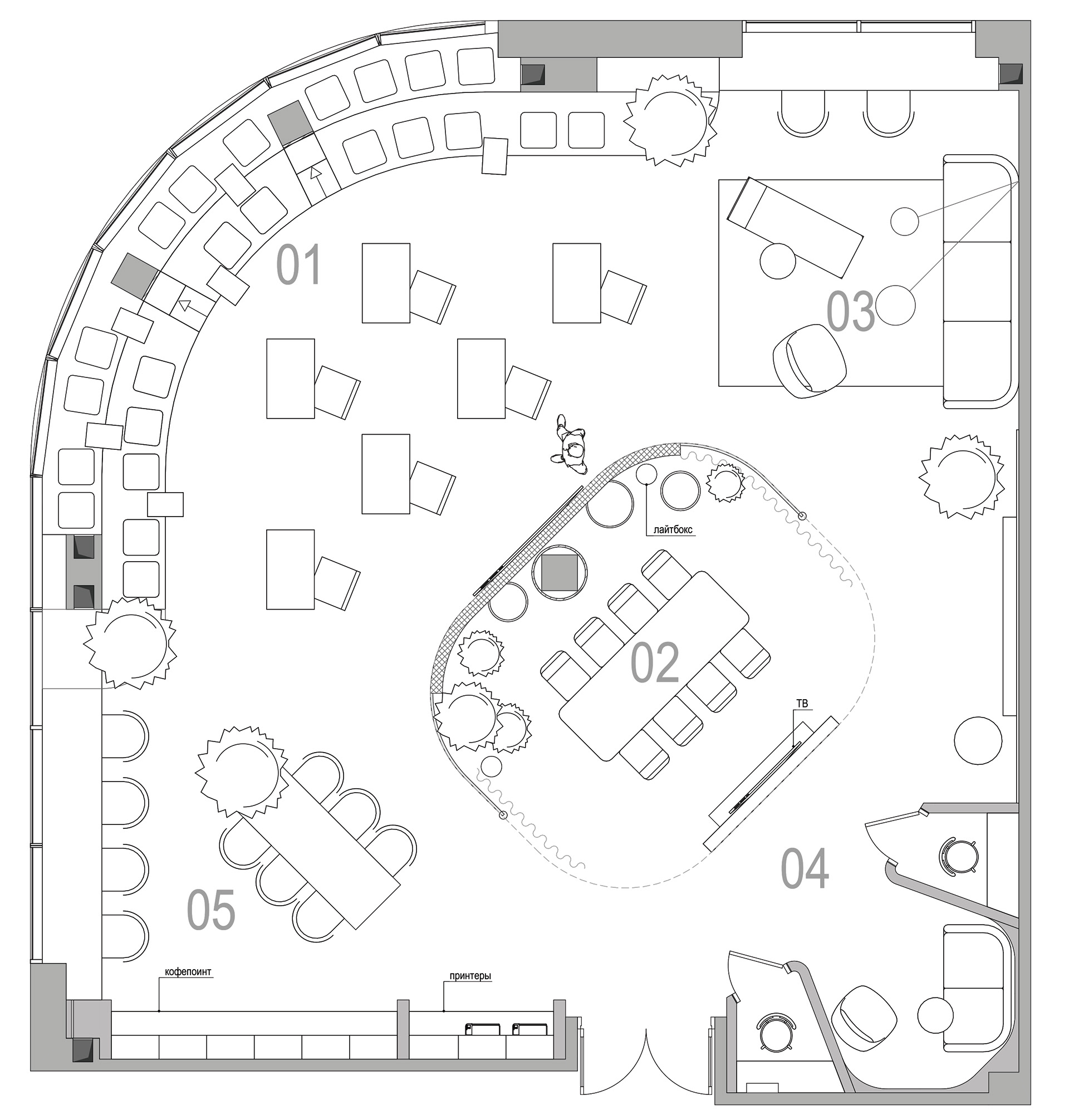 IT 公司多功能办公空间设计项目丨俄罗斯圣彼得堡丨Архитектурное бюро ZARYA-18