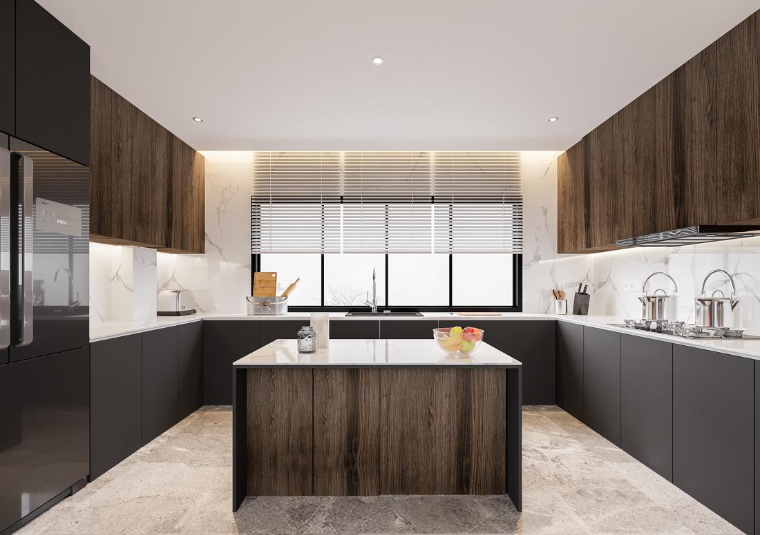 现代轻奢融入中式元素的舒适生活空间设计丨璞旭设计-15