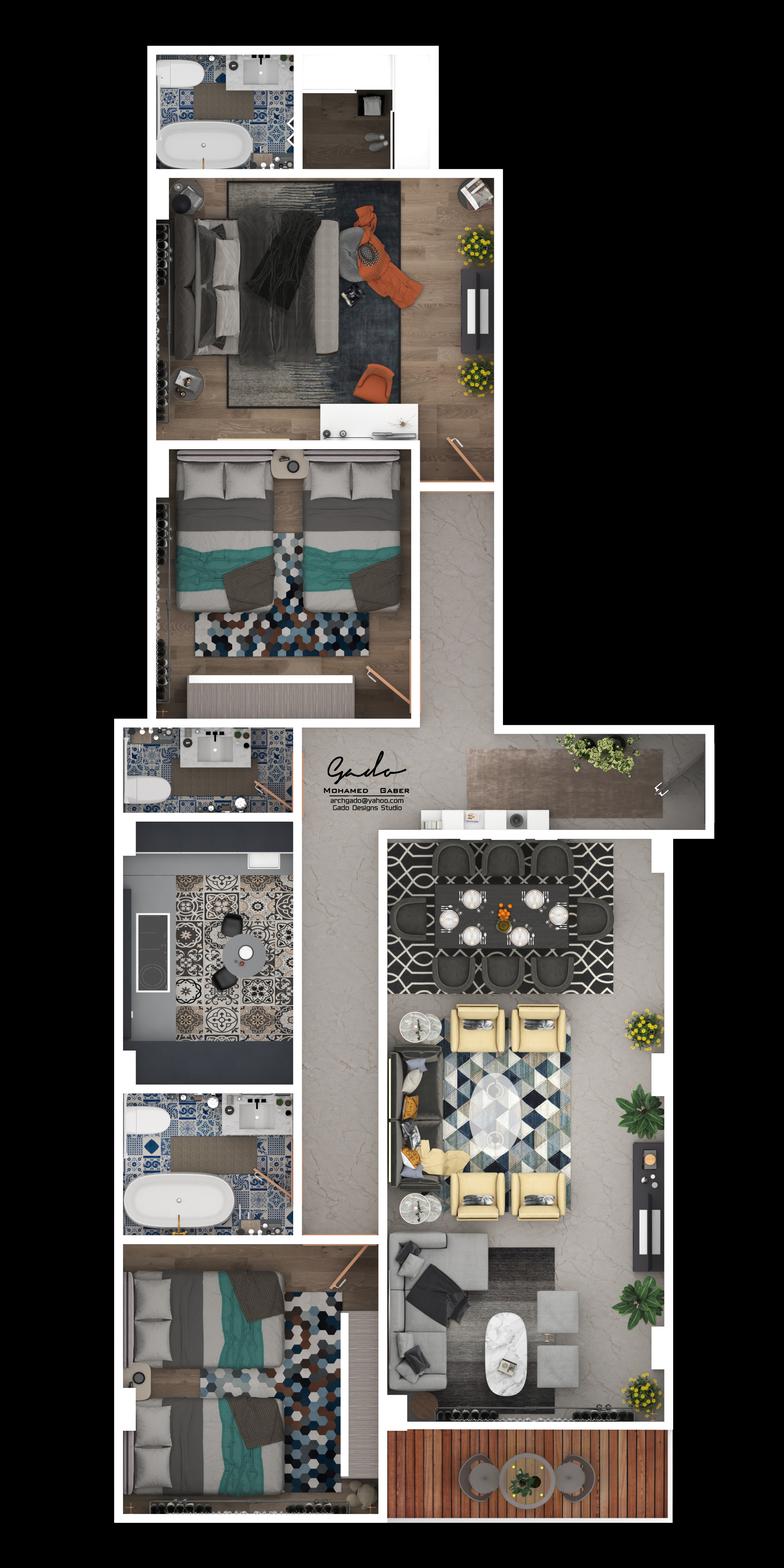 ‎Residental Floor - 3D Plans-4