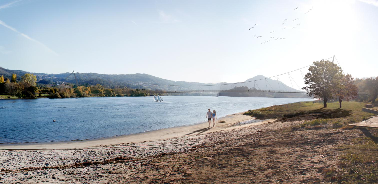 Una Línea Sobre El Miño · 极简曲线行人桥设计-7