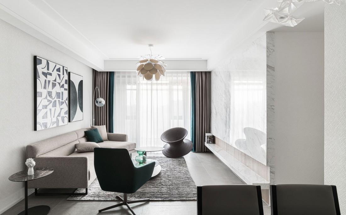 现代简约风家居设计 | 白与绿的纯粹空间-2