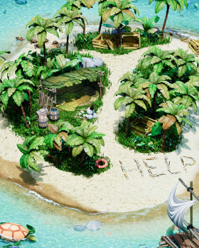 Stylized Desert Island
