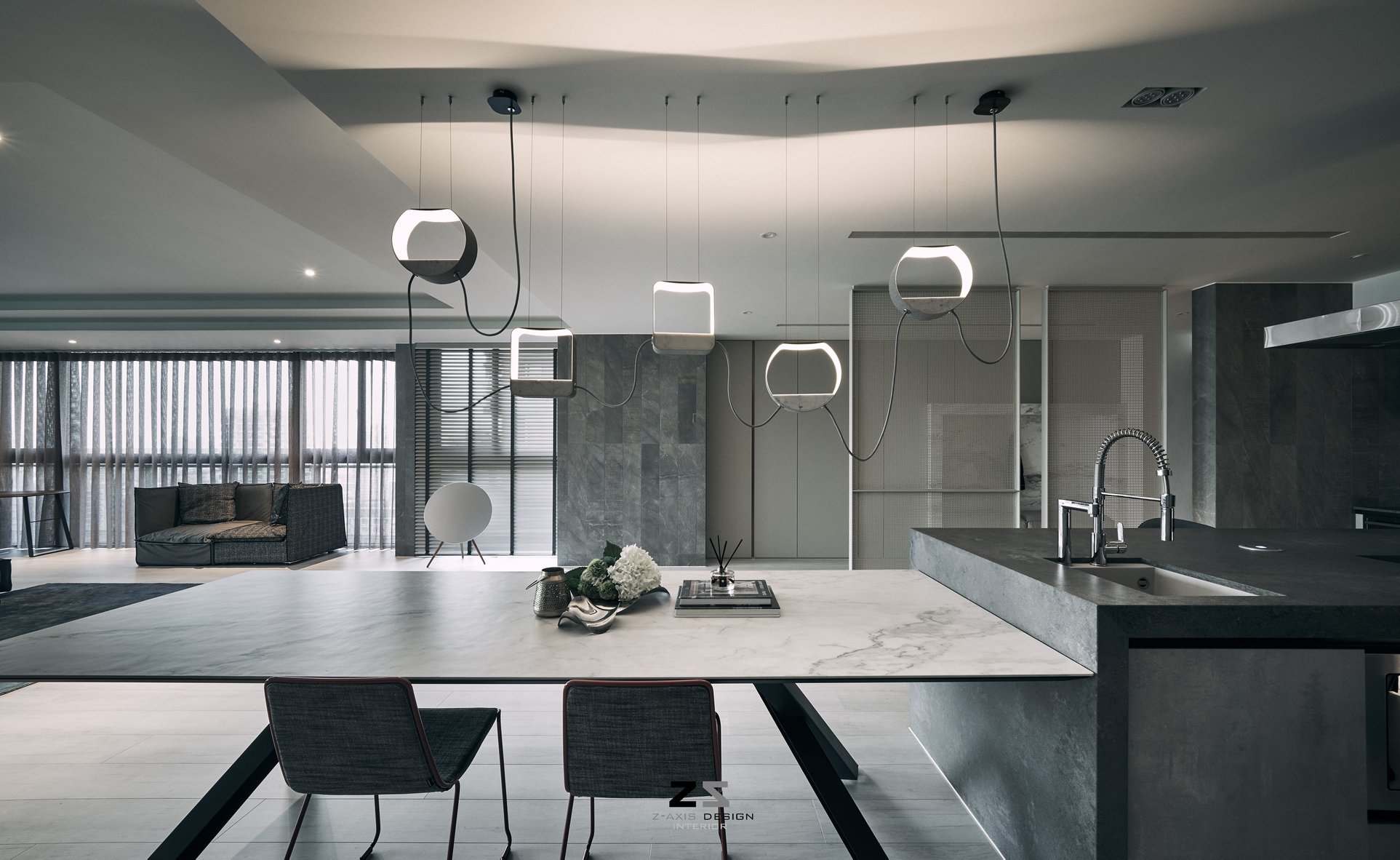 台中 L 宅 | 灰色调 Z 轴空间设计，双向沙发打造趣味动线-20