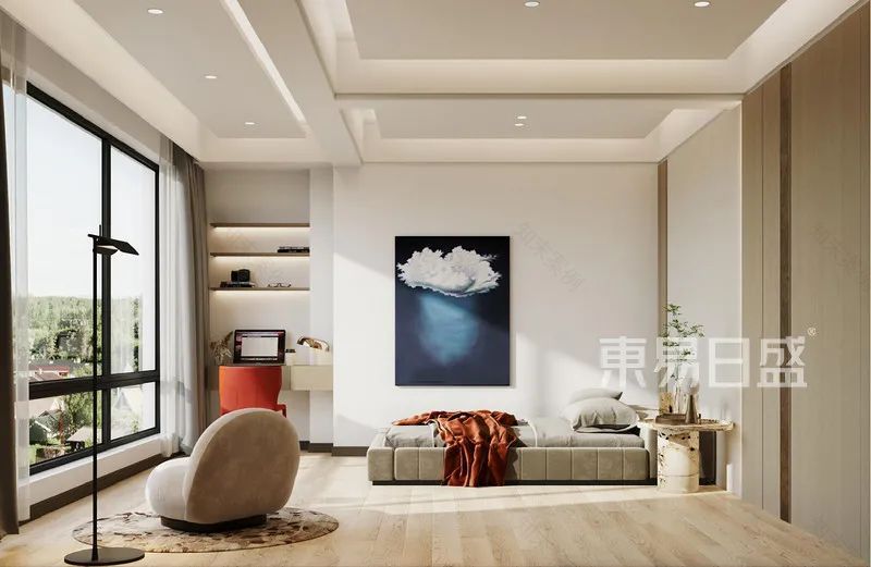 300㎡冷色调复式装修,360度无死角的美!-18