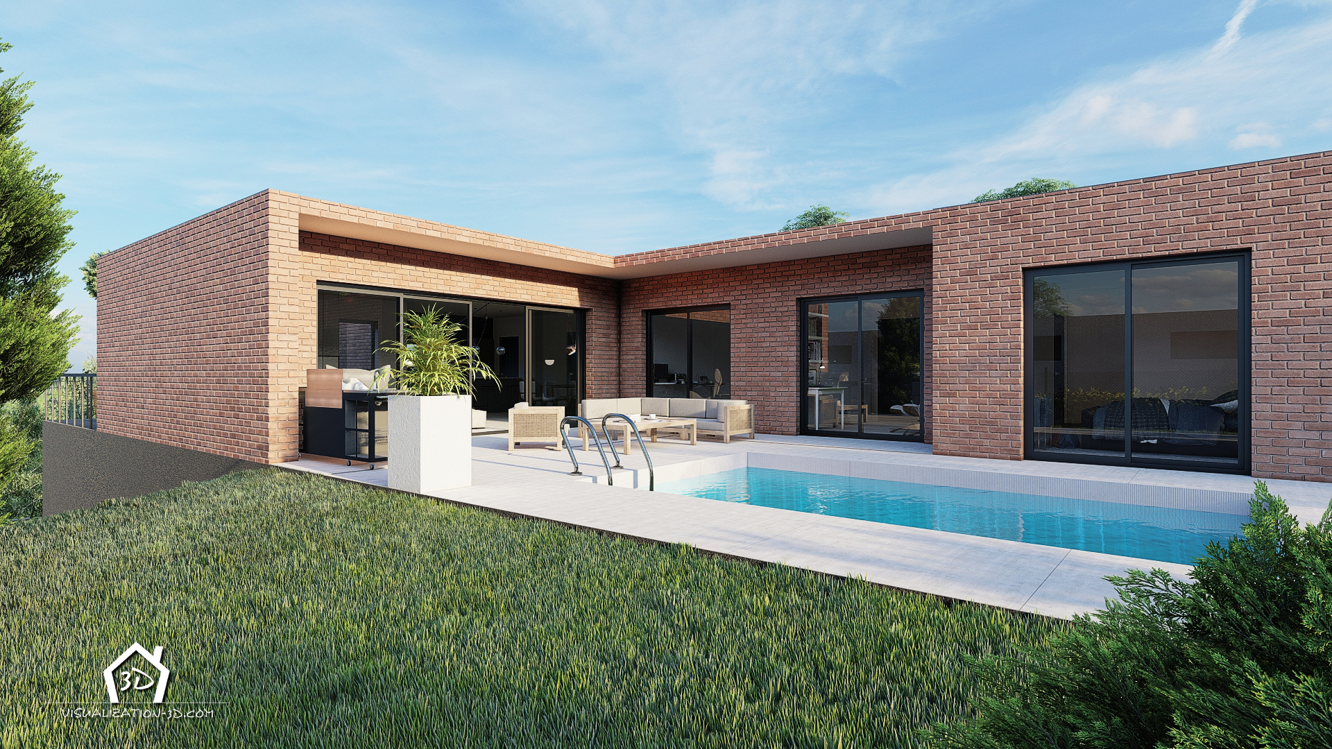 豪华现代别墅外观-12