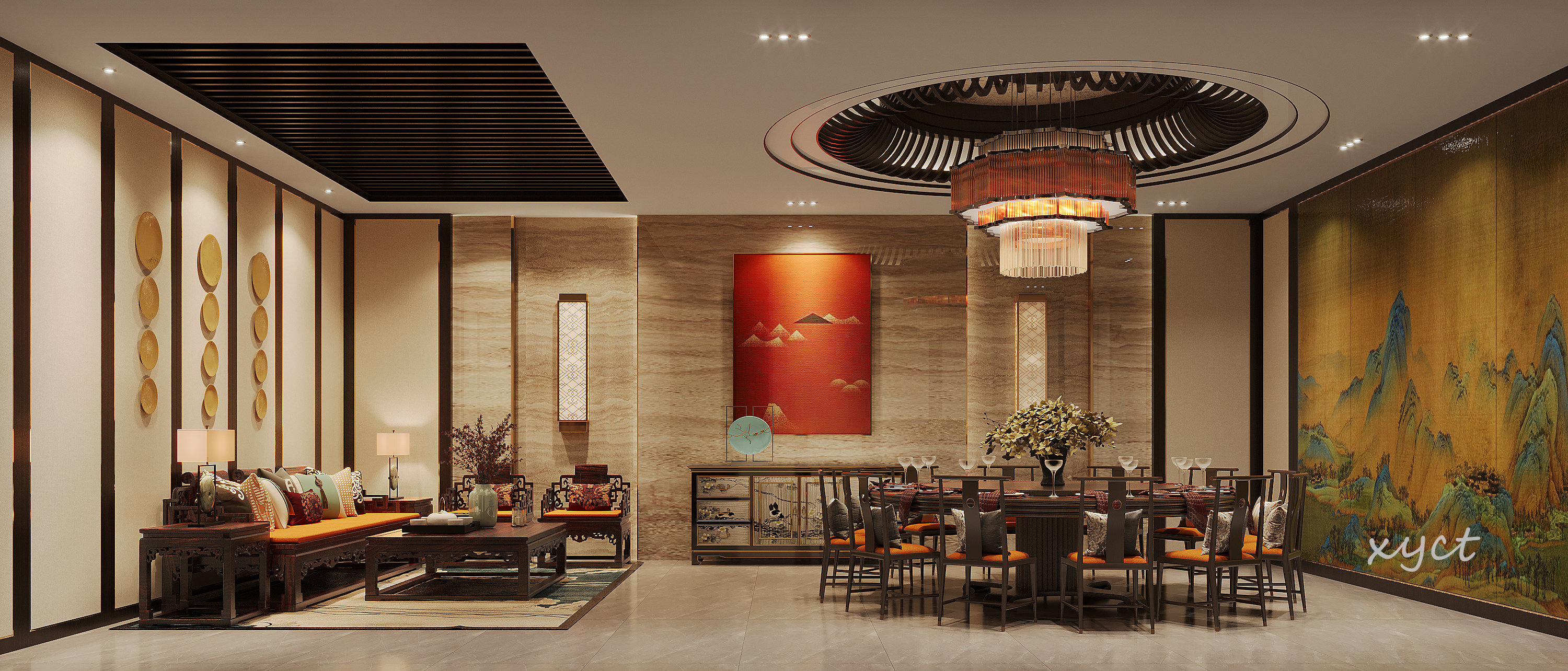 新中式包厢|静谧雅致-3