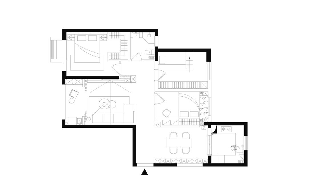 极简鱼骨拼，打造三室一厅品质空间-0