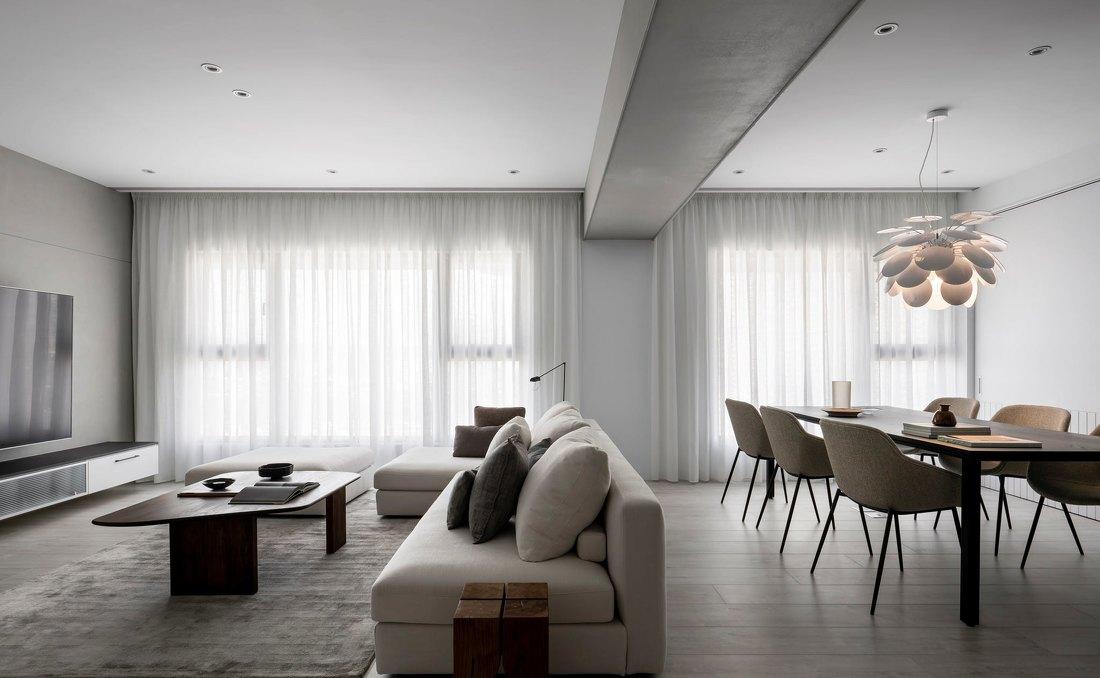 奶油系无主灯家居空间设计丨中国海淀丨周维平-10