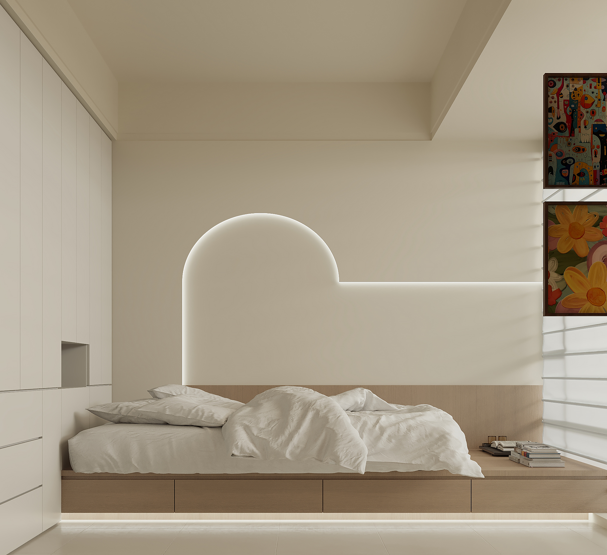 现代奶油风住宅设计-精装房改造项目-7