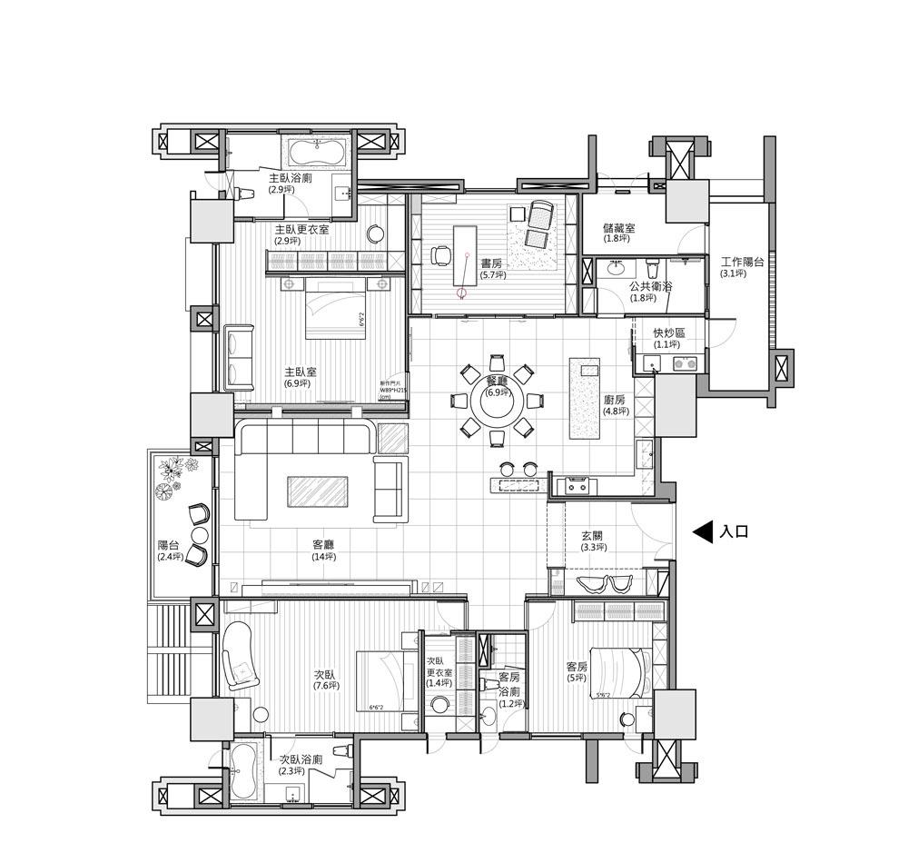 实木风情 胡桃木家居空间设计-41