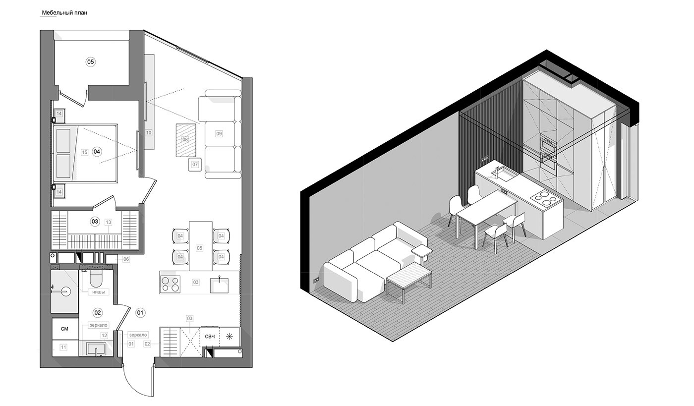 乌克兰基辅 50㎡前卫时尚单身公寓丨KYDE. architects-6