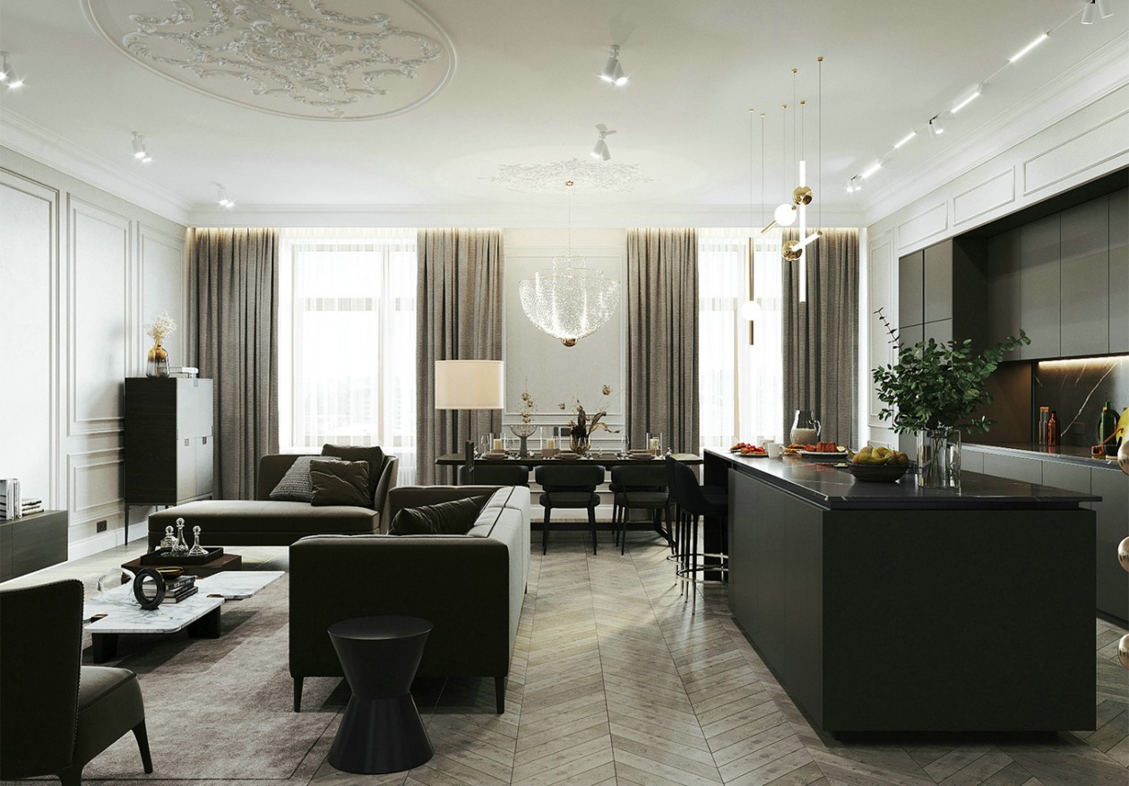 黑白灰构建的简欧居所-0