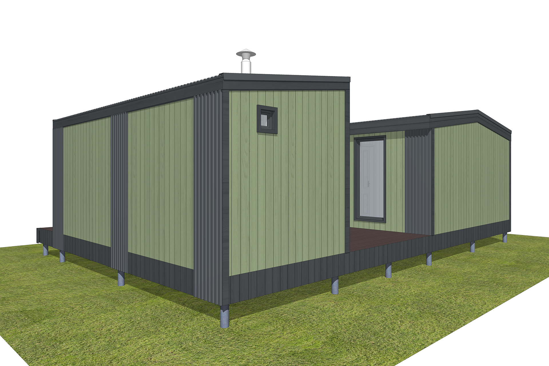 7х10 One-storey Frame House & Sauna-2