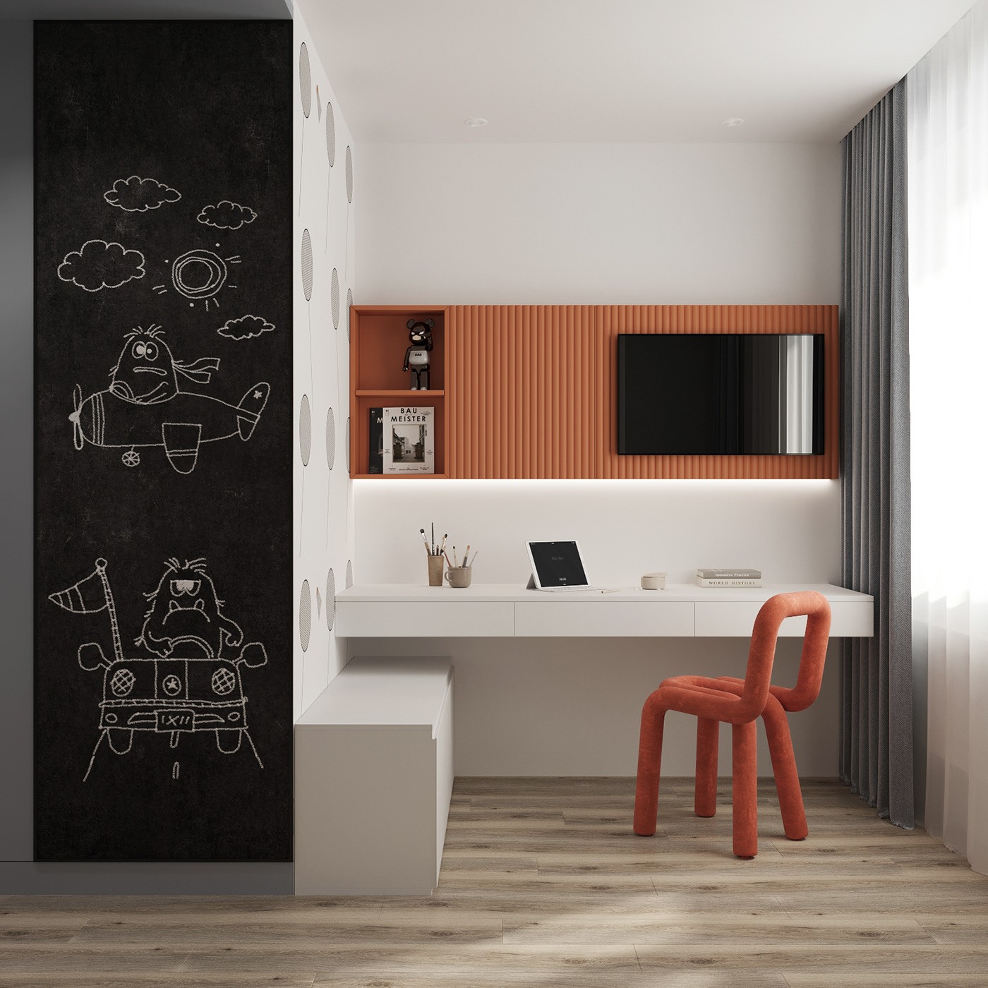 101㎡高级黑色系住宅设计-15