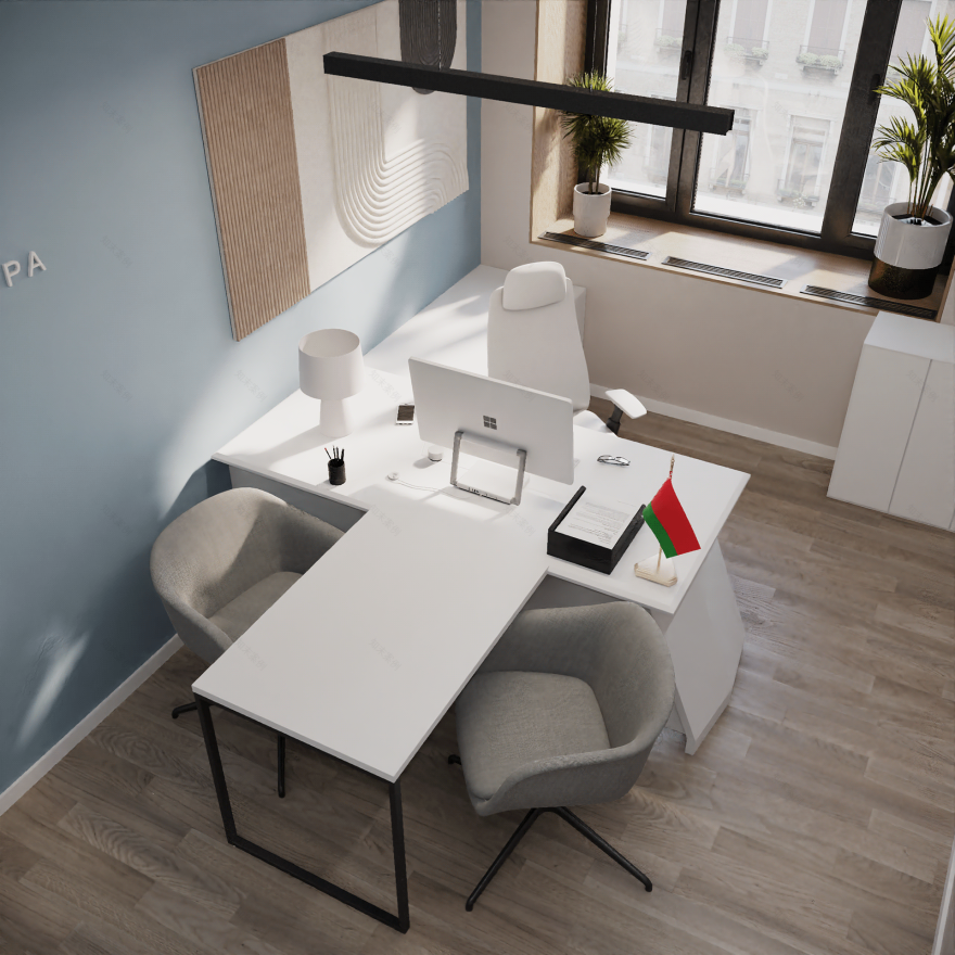 政府机构设计项目(办公室空间室内设计与3D可视化)-28