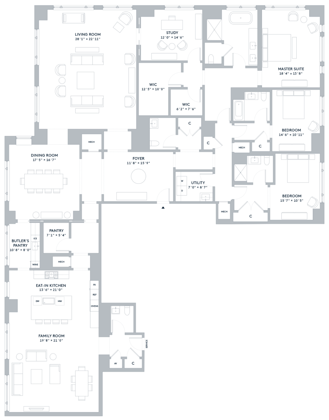芝加哥豪华公寓 One Bennett Park 设计独特-72