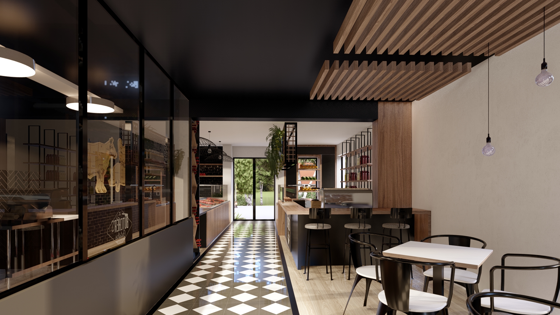 Deli Market & Restaurant Interior Design Concept-3