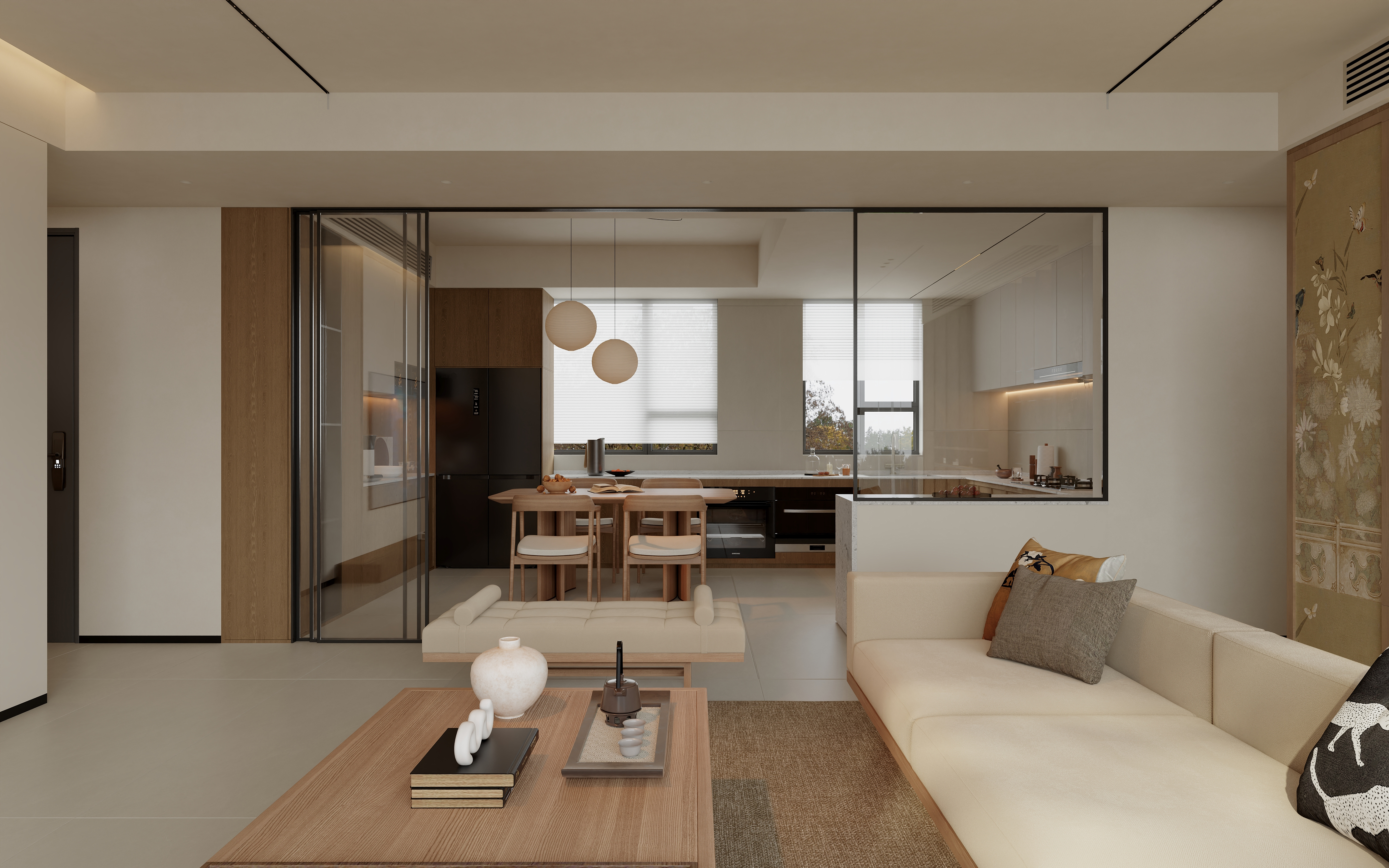 宋式美学 家装 亲自建模 亲自渲染-18