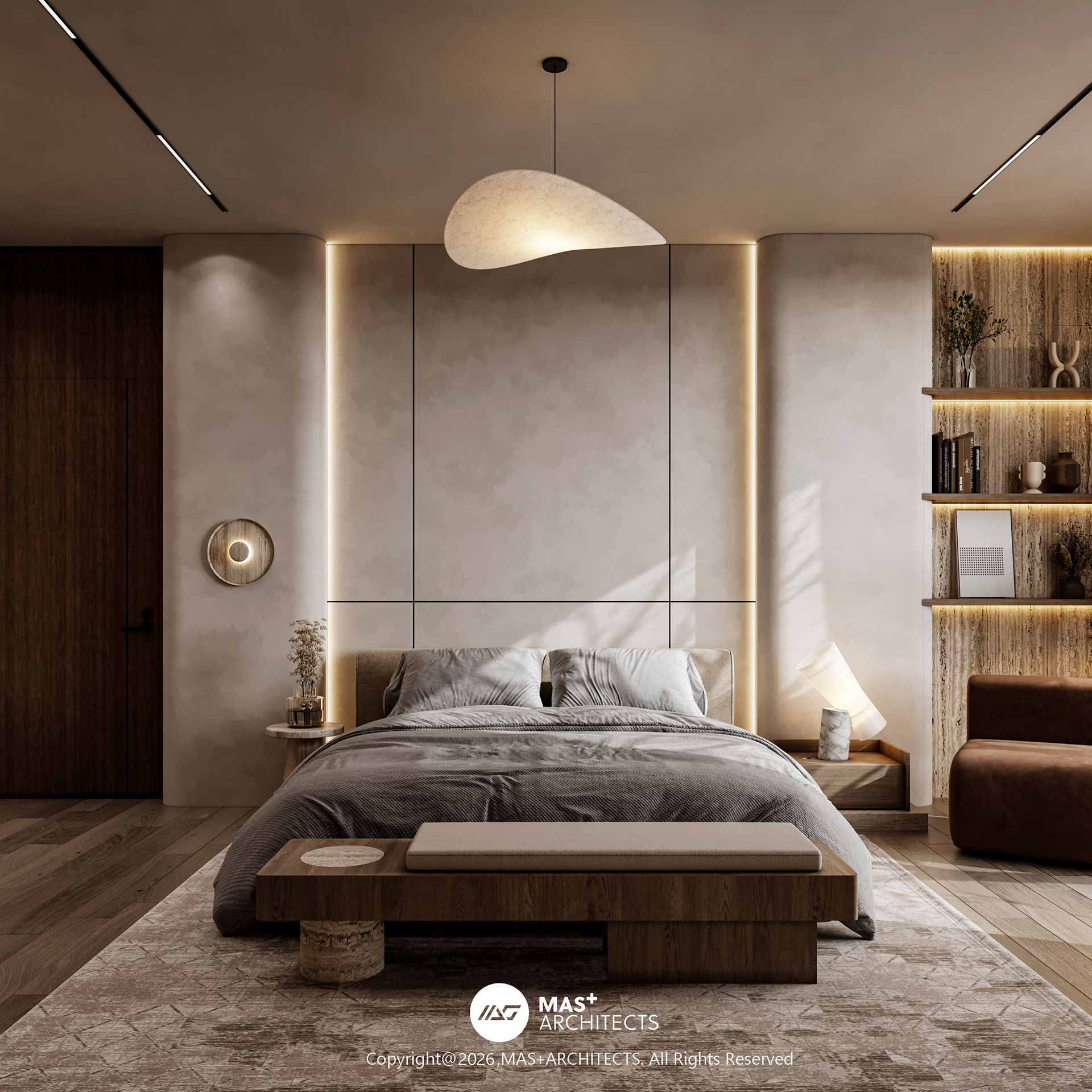 现代卧室及浴室设计丨MAS+Architects工作室-1