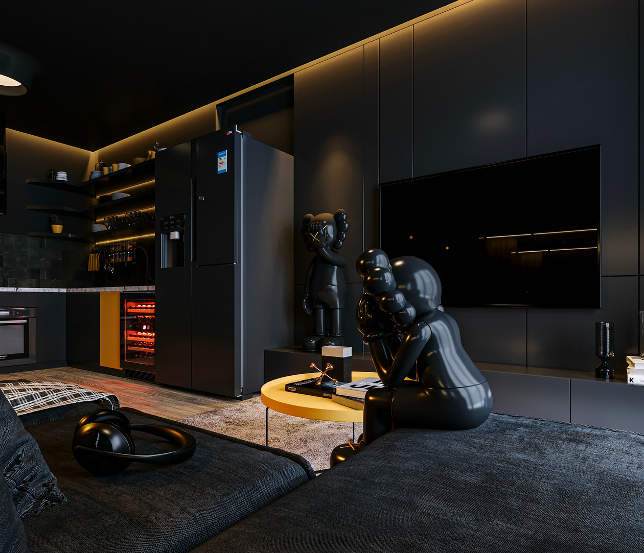 深色系公寓设计-8