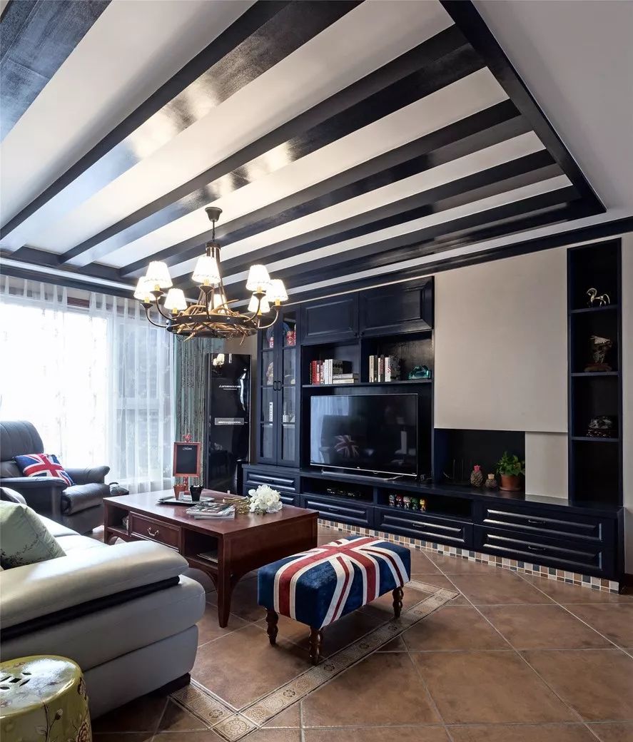 美式混搭风家居设计 | 公共区域棕色调，书房中式风-3