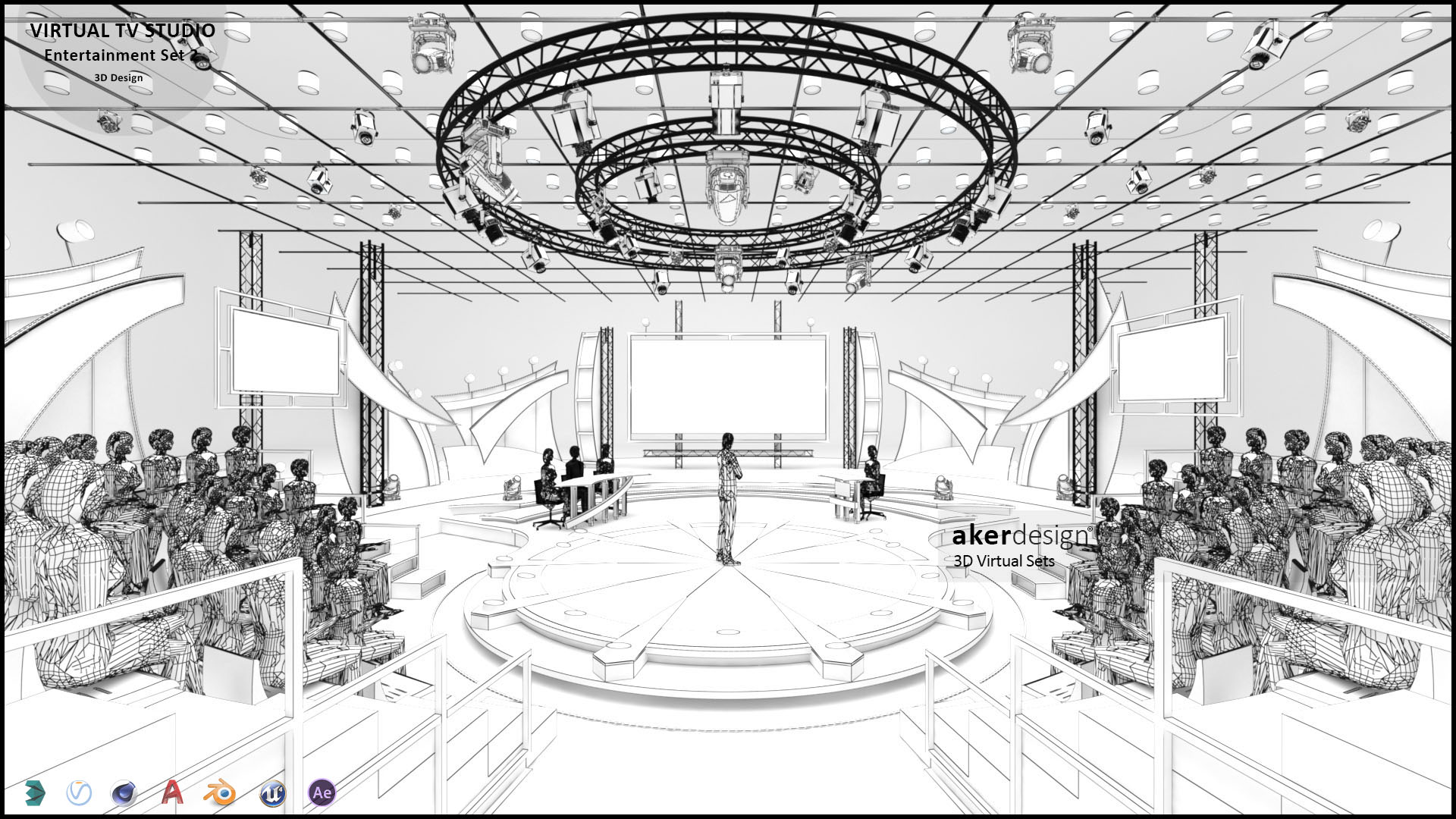 Virtual TV Studio Entertainment Set 2-1