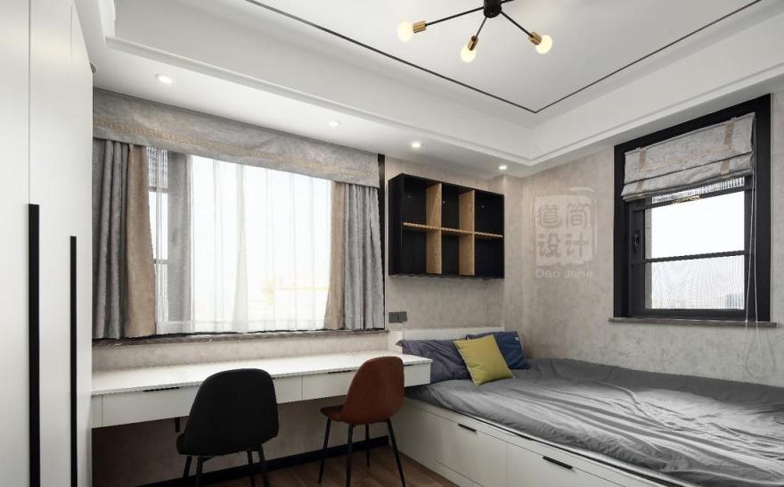 道简现代轻奢——黑橙色调的活力空间-18