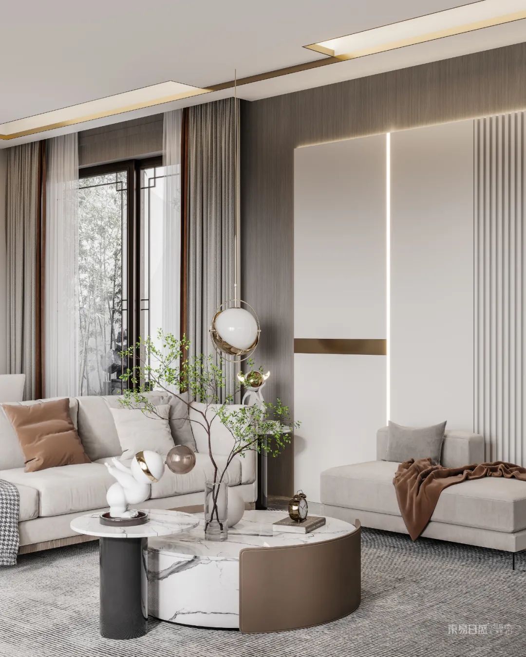 【新作首发】任周府作品：慢煮生活 | 颐和江南430㎡ 现代新中式-30