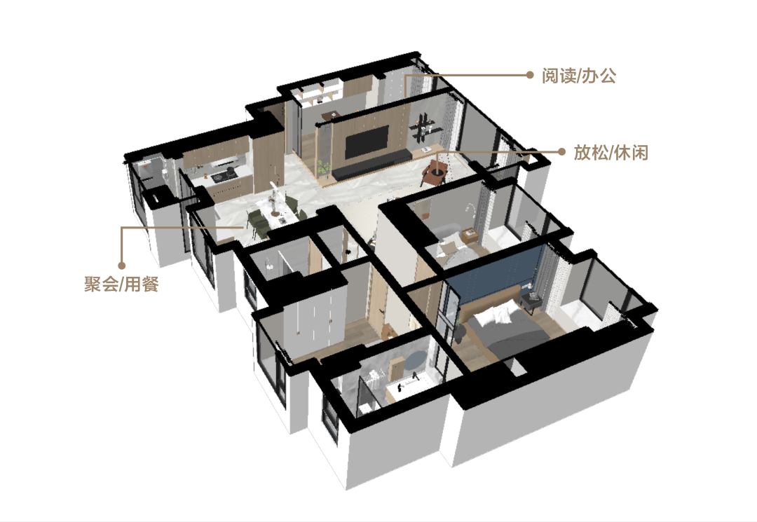 140㎡现代简约风住宅设计丨中国成都丨成都宏福樘设计-55