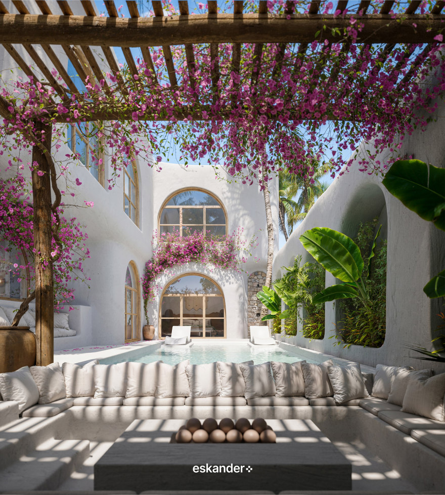 白色别墅丨印度尼西亚巴厘丨Eskander Plus Studio-14