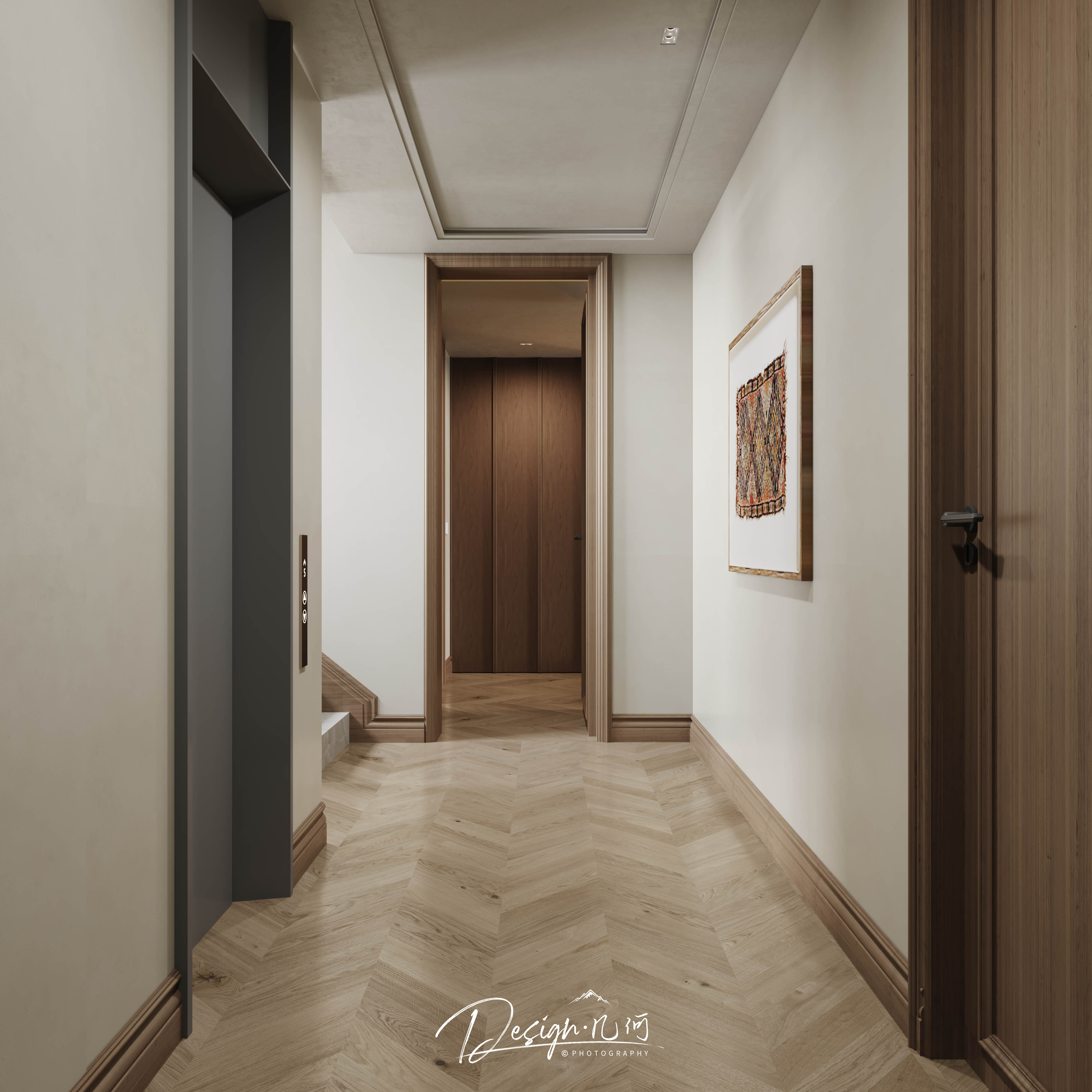 几何空间视觉表现 | 国建红郡中古风客餐厅-23