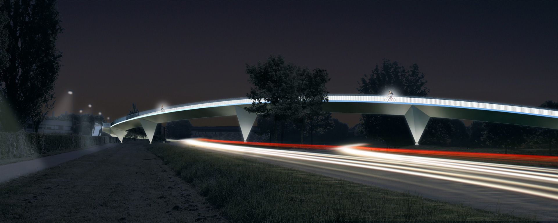 Fuß  und Radwegbrücke（步行和自行车道桥）丨bez + kock architekten-11