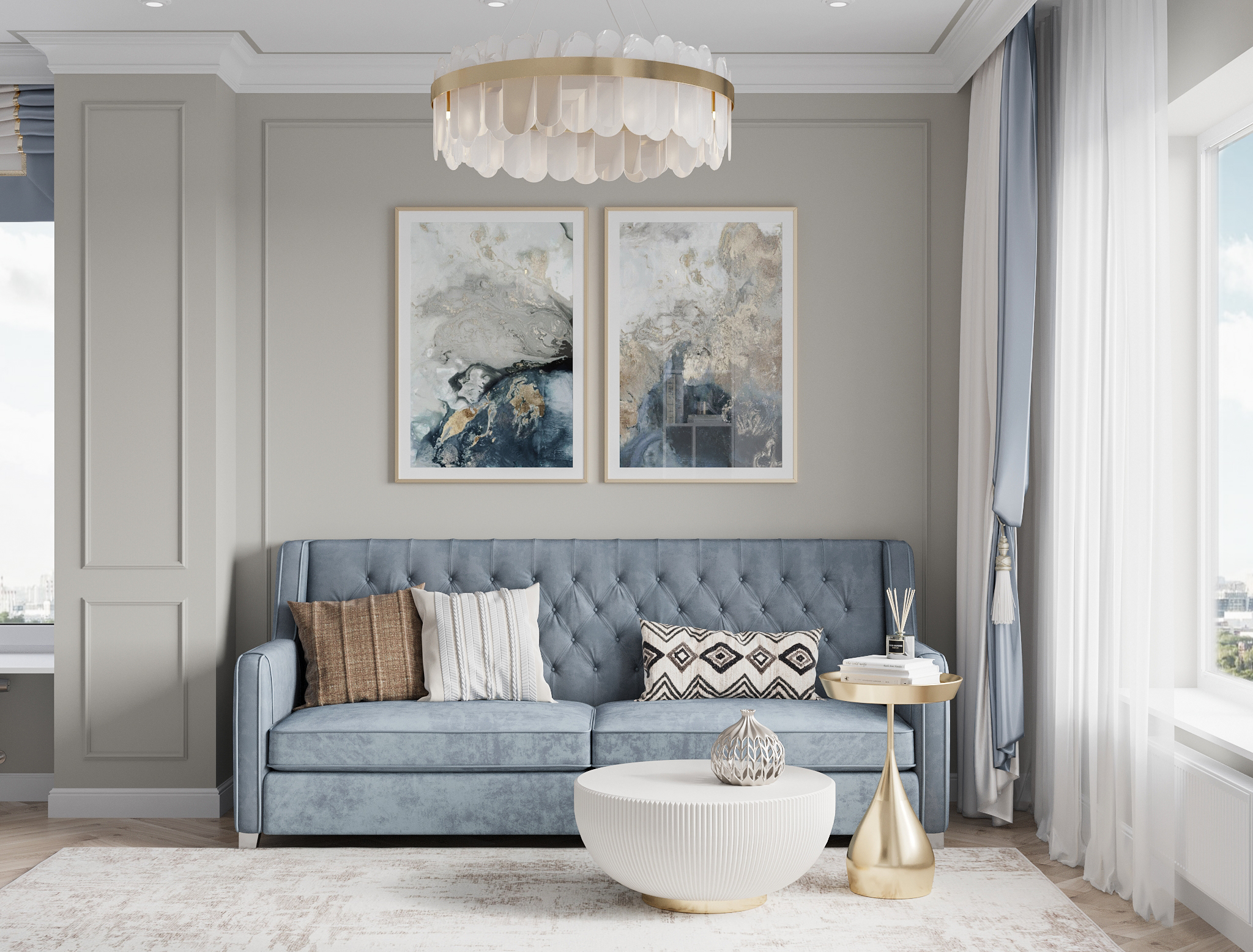 经典风格客厅与厨房设计丨@oreshksvetlana-2