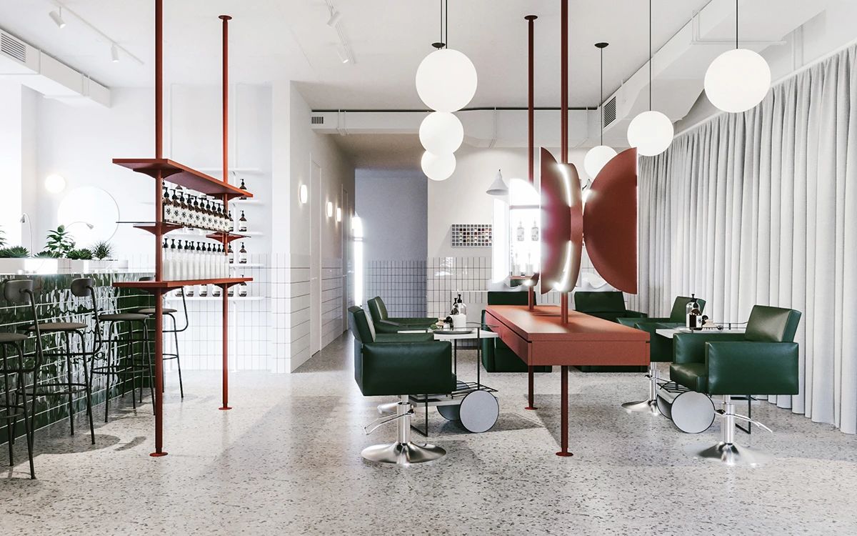 波浪式美发沙龙空间丨艺硕设计-60