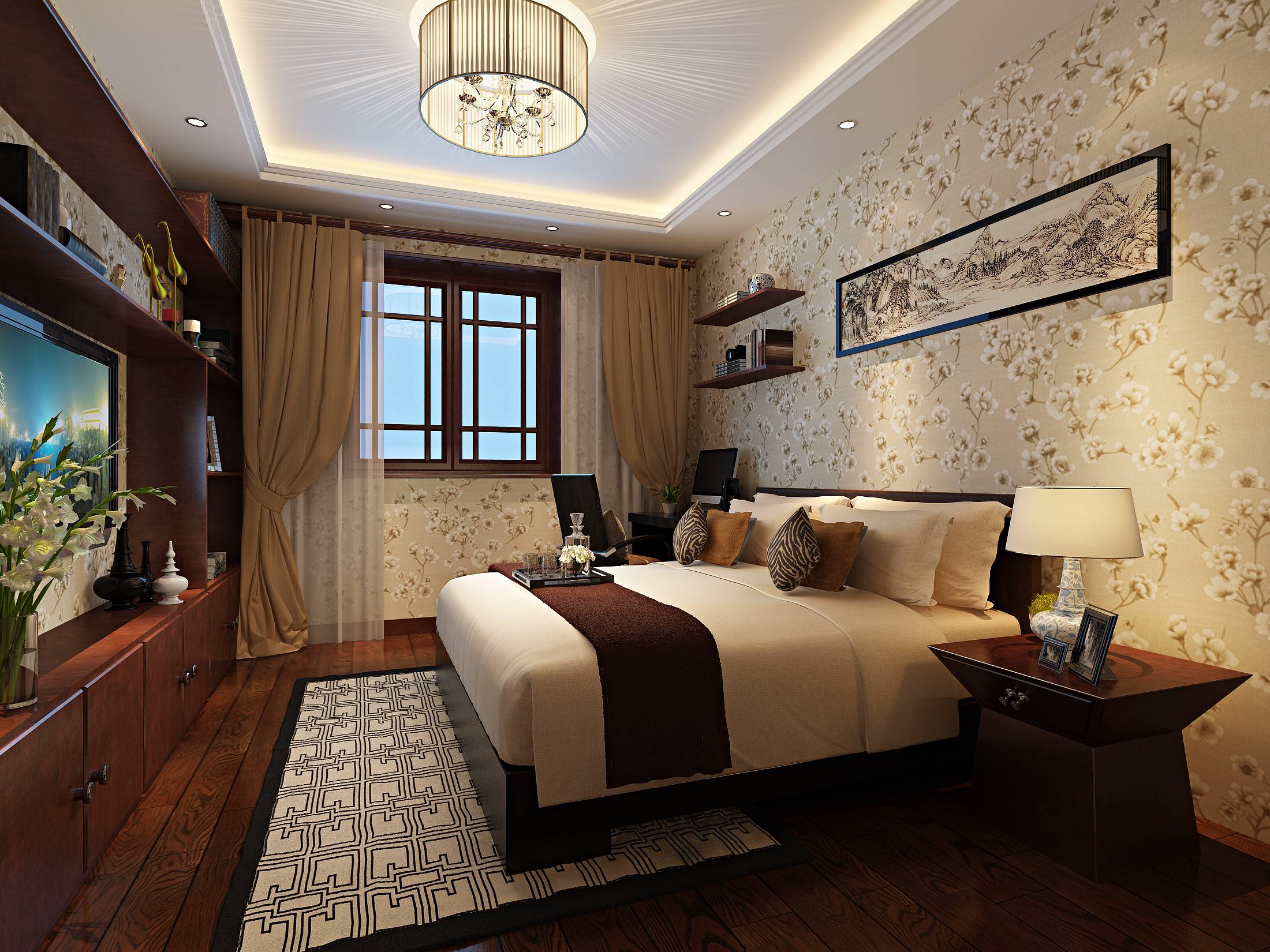 新中式 中式古典 奢华家装别墅样板房-15-6