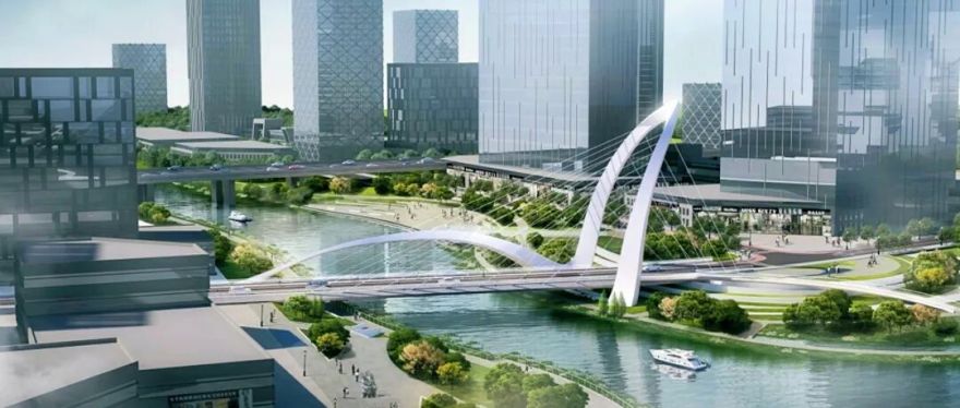 横沥岛尖中轴涌4号桥合龙,打造“一桥一景”特色景观-44