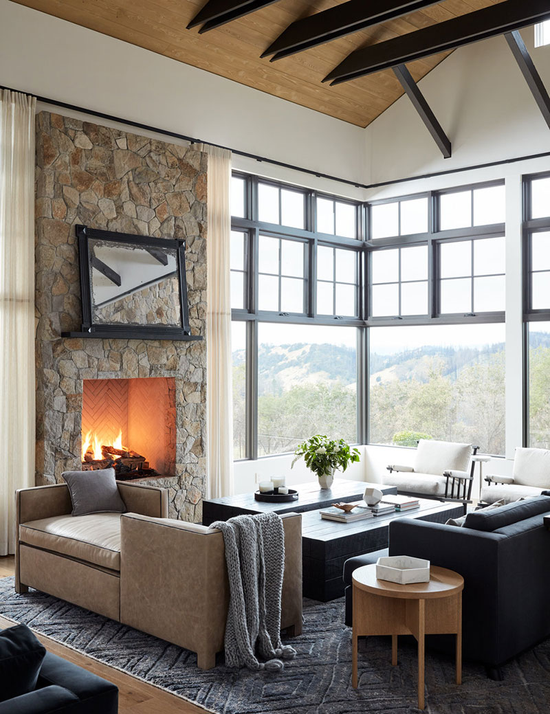 加州现代牧场别墅，自然石材与葡萄园的完美融合-4