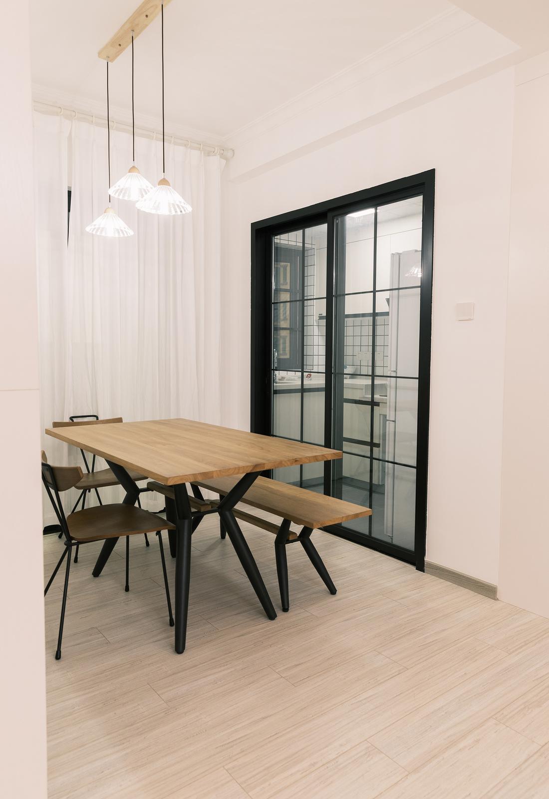 奶杏色客厅与六角形地砖的完美融合-11