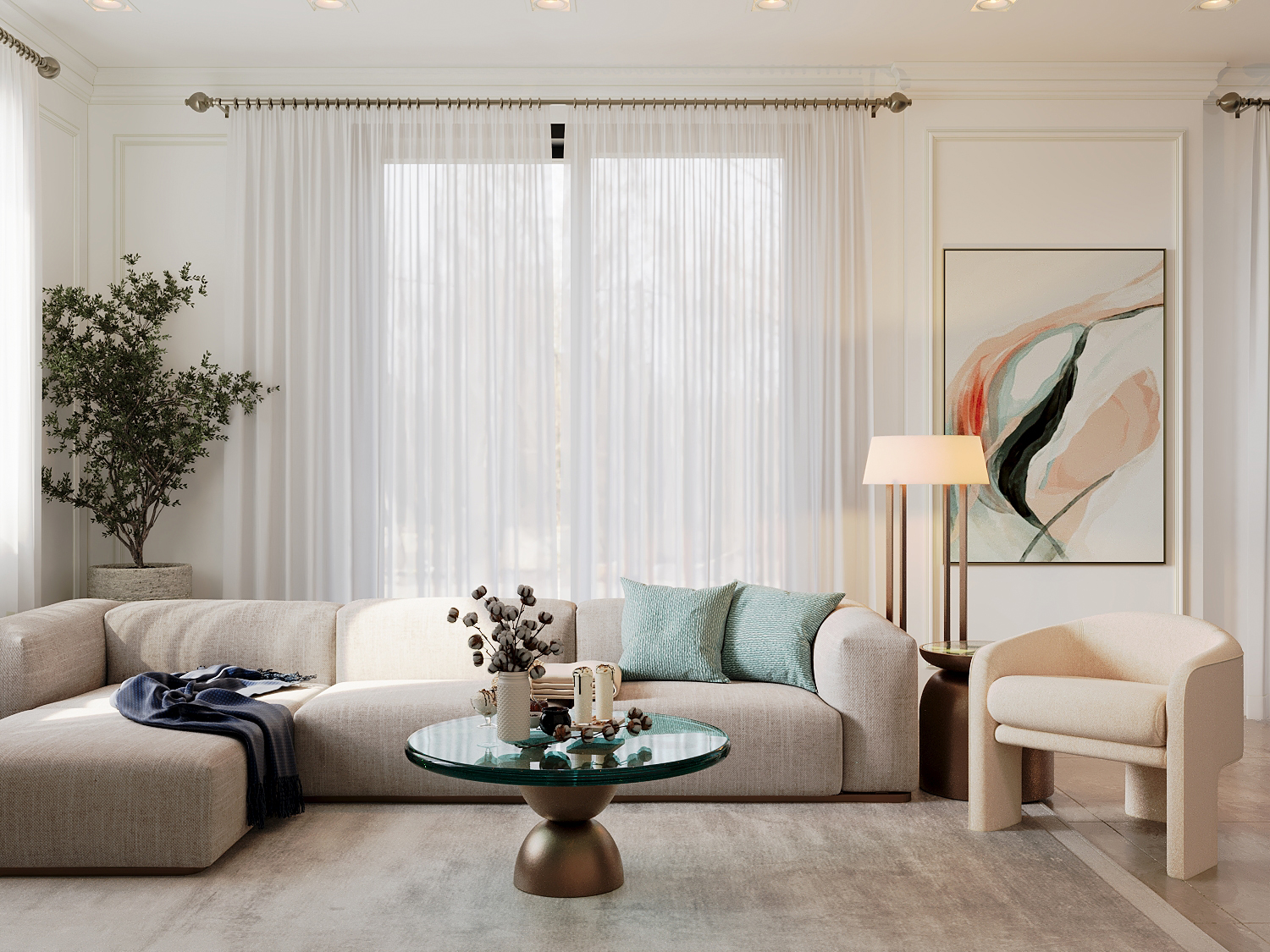 Neoclassic villa interior design- Basement floor-1