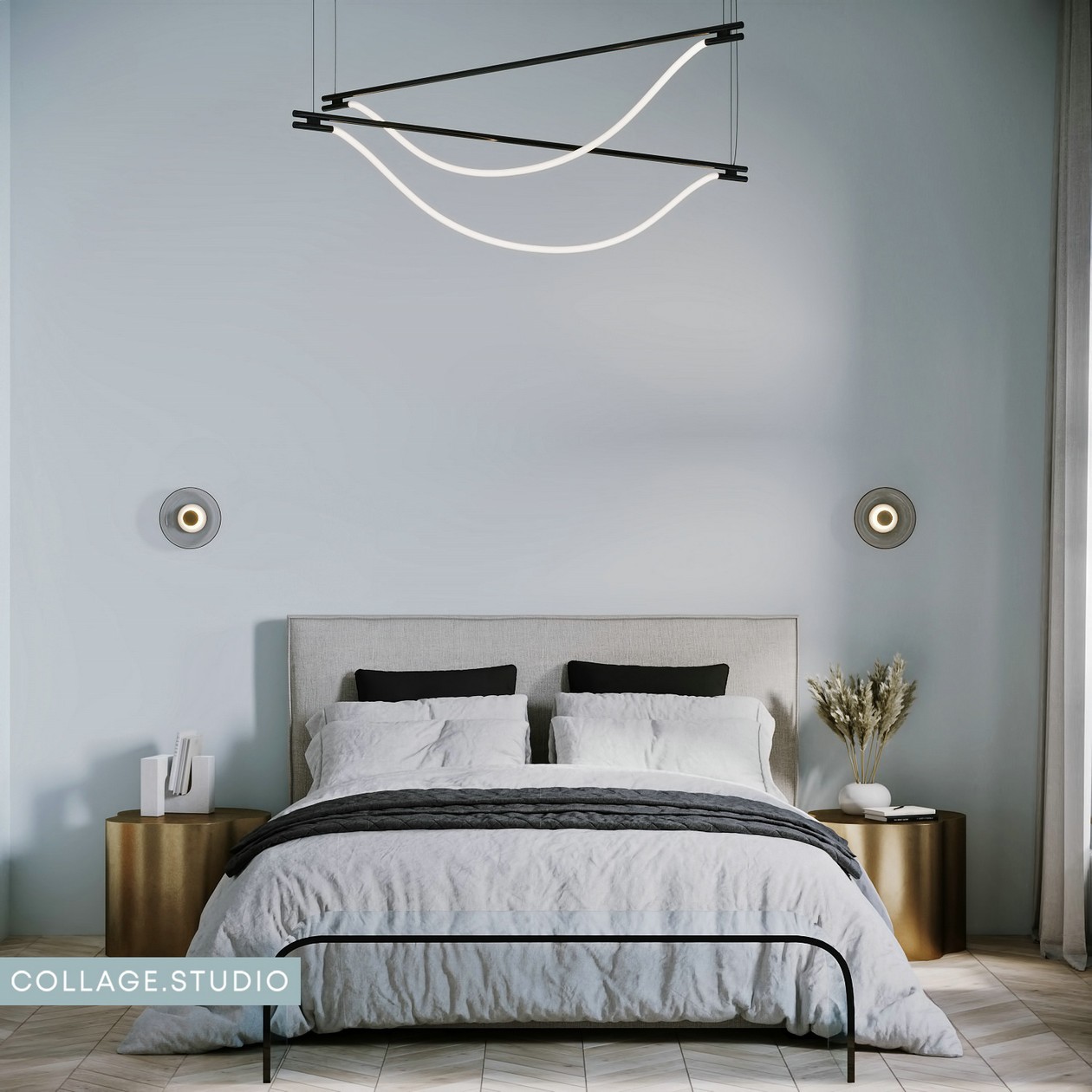 浅蓝色+木质 美的纯粹又自然。-8