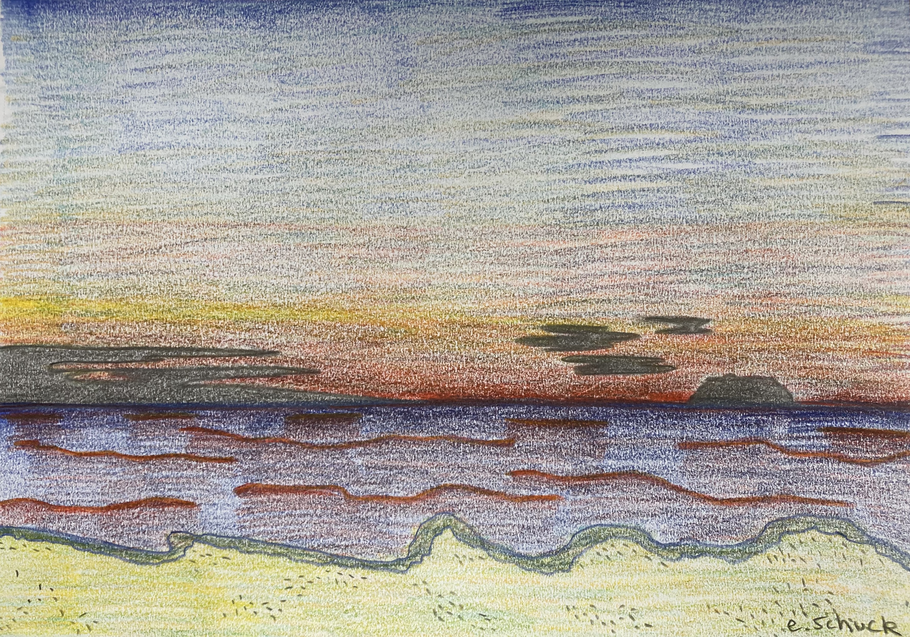 Essais aux Polychromos sur carnet A4...-11