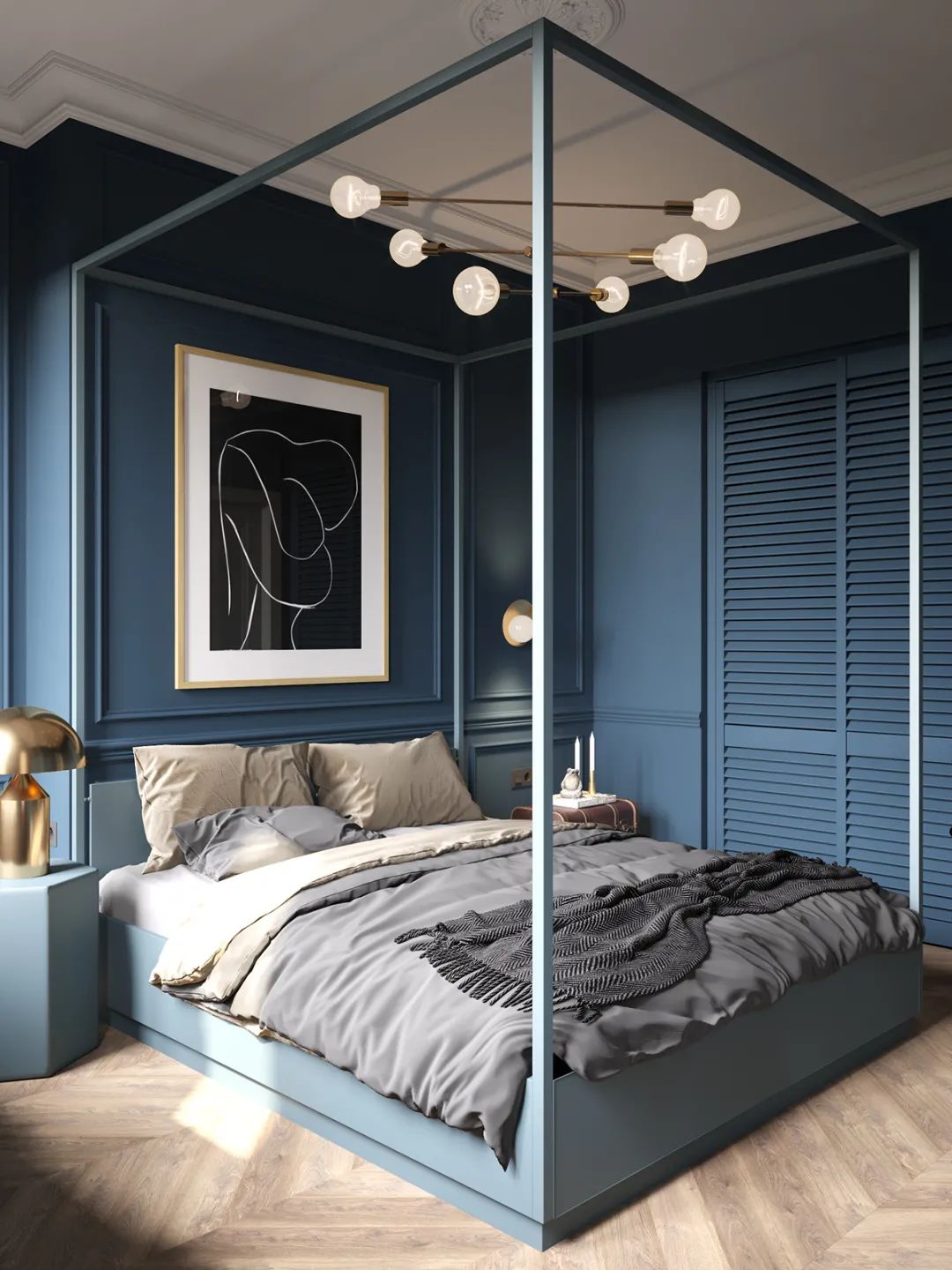 莫斯科 66㎡莫兰迪简约风公寓,玻璃隔断打造开放式空间-63