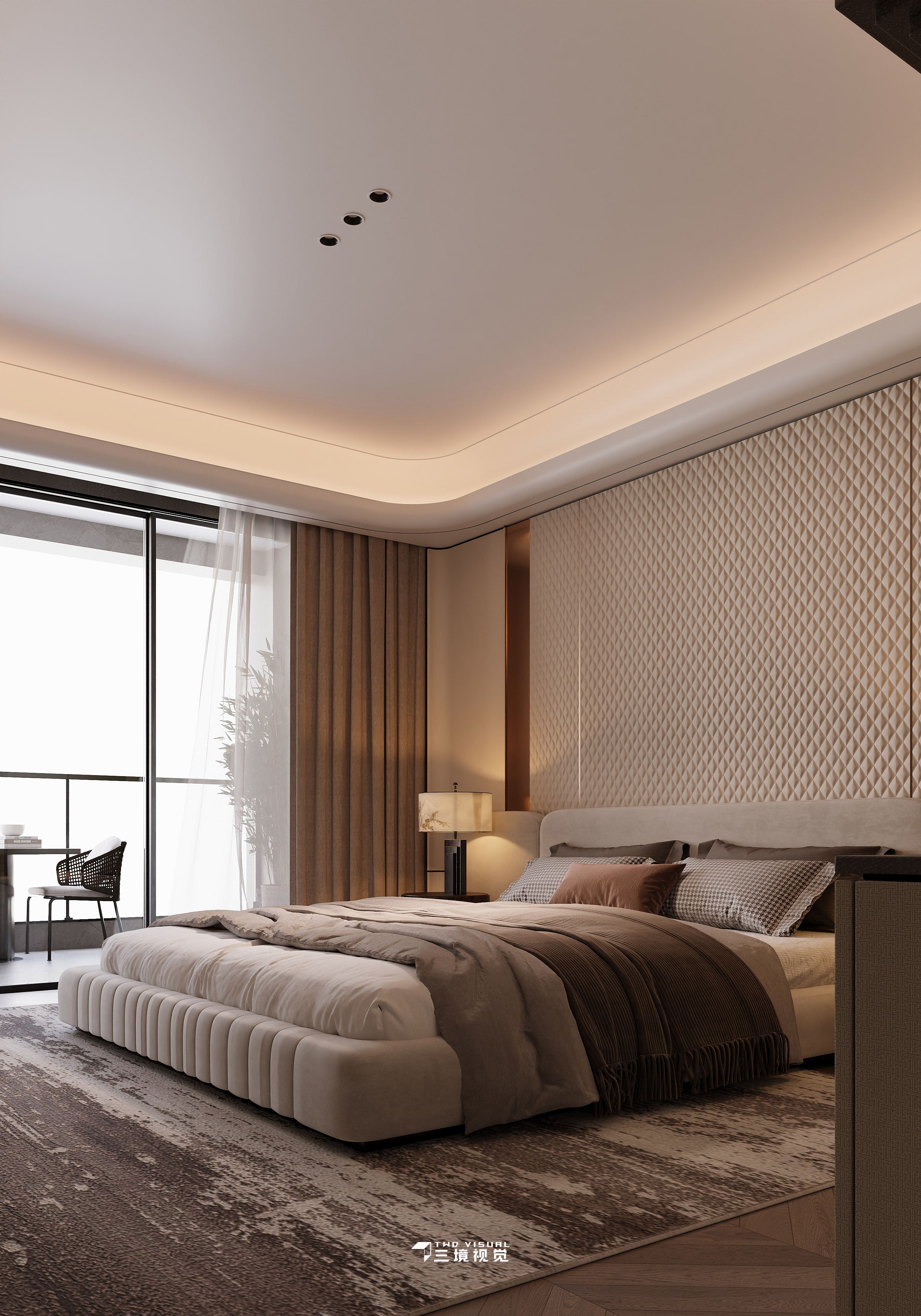 住宅-意式轻奢书房卧室设计-3