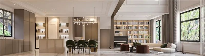 奶油白雅致棕,480㎡独栋别墅的法式浪漫丨东易日盛-18