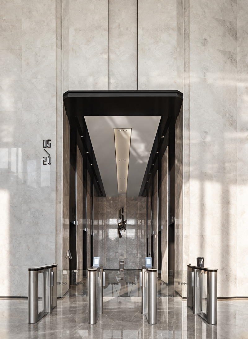 景枫中心大堂与电梯厅 | 春季西装的优雅呈现-13